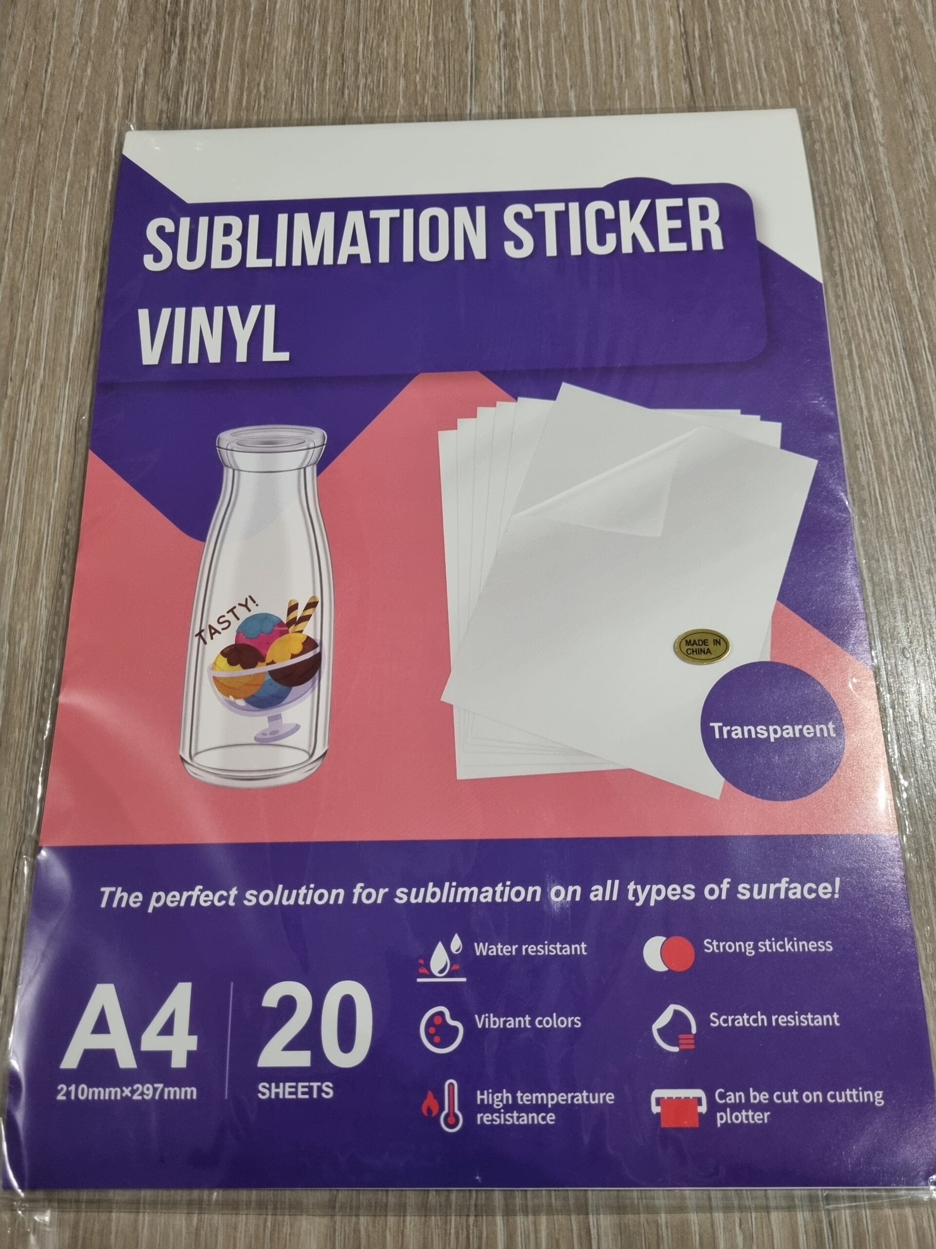 Single Sublimation Sticker Vinyl Sheet