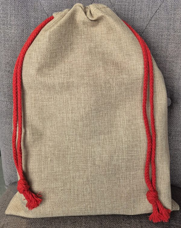 Small burlap santa sack. 30 x 40 cm.