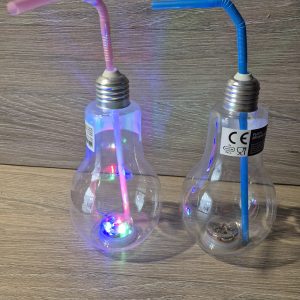 Novalty flashing drinking bulb with straws